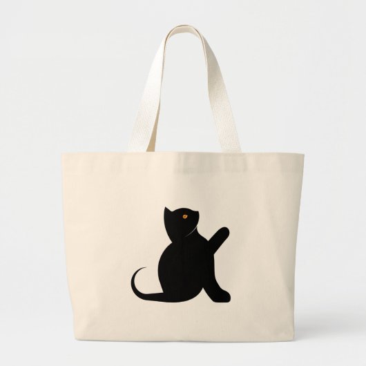 Kat Gezegde Hallo Grote Tote Bag (Voorkant)