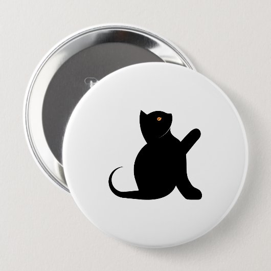 Kat Gezegde Hallo Ronde Button 4,0 Cm (Voorkant /achterkant)