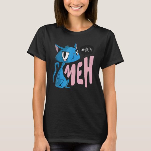 Kat Gezegde Meh Kat Gezicht T-shirt (Voorkant)