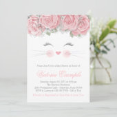 Kat Gezicht Baby Shower Kaart (Staand voorkant)