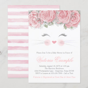 Kat Gezicht Baby Shower Kaart