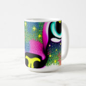 Kat Gezicht Close-up Pop Art Koffiemok (Voorkant rechts)