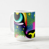 Kat Gezicht Close-up Pop Art Koffiemok (Voorkant links)
