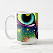 Kat Gezicht Close-up Pop Art Koffiemok (Links)