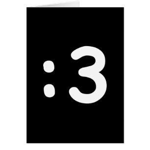 Kat Gezicht Emoticon :3 Wenskaart