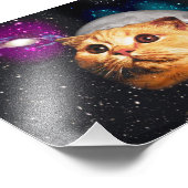 Kat gezicht en maan foto afdruk (Hoek)