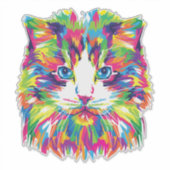 Kat Gezicht Geometrisch Prismatisch Ontwerp-32453 Sticker (Voorkant)