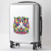 Kat Gezicht Geometrisch Prismatisch Ontwerp-32453 Sticker (Koffer)