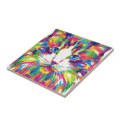 Kat Gezicht Geometrisch Prismatisch Ontwerp-32453 Tegeltje (Zijkant)