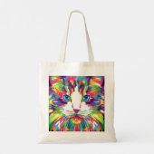 Kat Gezicht Geometrisch Prismatisch Ontwerp-32453 Tote Bag (Achterkant)