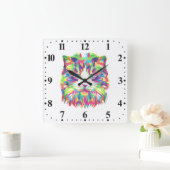 Kat Gezicht Geometrisch Prismatisch Ontwerp-32453 Vierkante Klok (Huis)