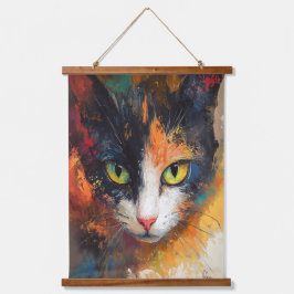 Kat Gezicht Olie Schilderij Hangtapijt Hangend Wandkleed