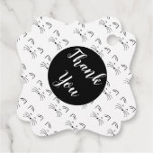 Kat gezicht, simpele lijn bedankjes labels (Achterkant)