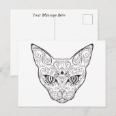 Kat gezicht Suikerhuid | Dag van de dode kat Briefkaart (Voorkant / Achterkant)