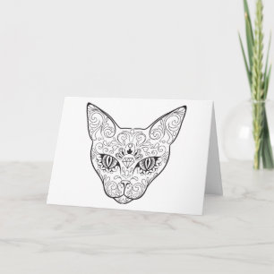 Kat gezicht Suikerhuid Dag van de dode kat Kaart