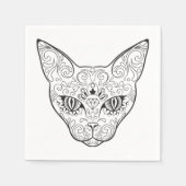 Kat gezicht Suikerhuid | Dag van de dode kat Servetten (Voorkant)