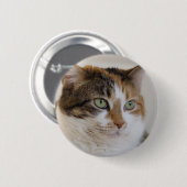 Kat-gezicht van Calico tabby Ronde Button 5,7 Cm (Voorkant /achterkant)