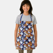 Kat gezichten cartoon print collage grijs gember k schort (Insitu)