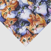 Kat gezichten collage gember grijs kat kittens tissuepapier (Detail)