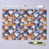 Kat gezichten collage gember grijs kat kittens tissuepapier (Craft)