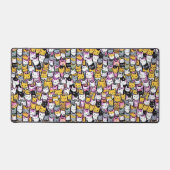 Kat gezichten doodle comic patroon katachtige huis bureaumat (Voorkant)