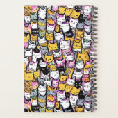 Kat gezichten doodle patroon katachtige huisdieren planner (Achterkant)