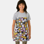 Kat gezichten doodle print collage katten schort (Insitu)