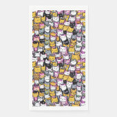 Kat gezichten doodle print collage patroon katacht servet (Voorkant)