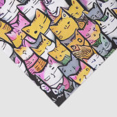 Kat gezichten doodle print collage schattige katte tissuepapier (Detail)