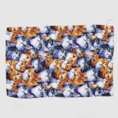 Kat gezichten print cartoon collage patroon huisdi golfhanddoek (Horizontaal)