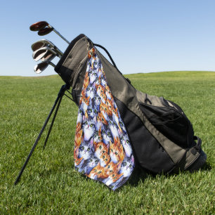 Kat gezichten print cartoon collage patroon huisdi golfhanddoek