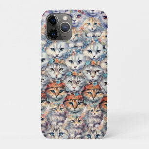 Kat gezichten zeshoek patroon Case-Mate iPhone case