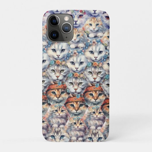 Kat gezichten zeshoek patroon Case-Mate iPhone case (Achterkant)
