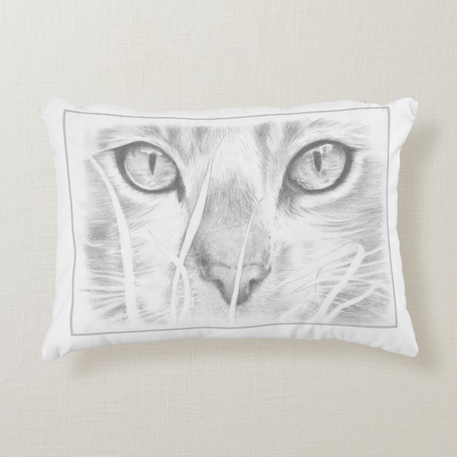 kat gezichtskussen decoratief kussen (Voorkant)