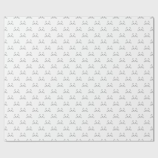 Kat gezichtspatroon cadeaupapier (Vlak)