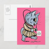 Kat girl, Louis Wain Briefkaart (Voorkant / Achterkant)
