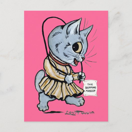 Kat girl, Louis Wain Briefkaart (Voorkant)