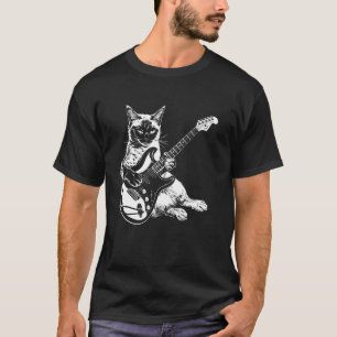 Kat Gitarist Gitaar - Siamese Vader Moeder T-shirt