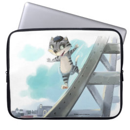 Kat glijdt langs Eiffeltoren – Paris Laptophoes Laptop Sleeve