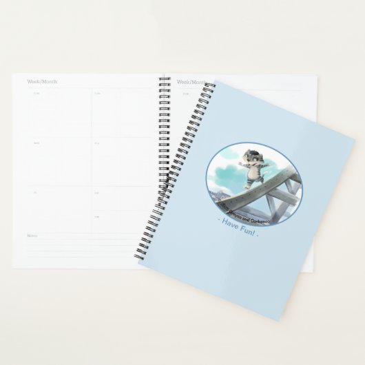 Kat Glijdt over Eiffeltoren – Paris Fun Weekly Pla Planner (Display)