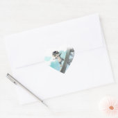 Kat Glijdt over Eiffeltoren – Paris Hart Stickers (Envelop)