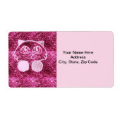 Kat Glitter Roze Etiketten (Voorkant)