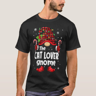 Kat Gnome Buffel Plaid Kerstboom Familie Xmas T-shirt
