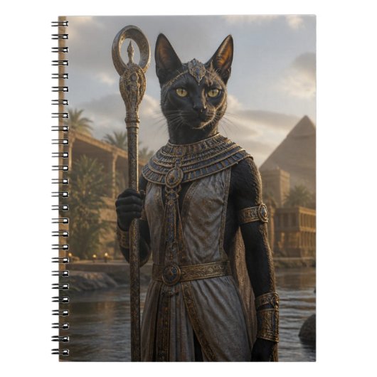 Kat-godin Bastet-ansichtkaart Notitieboek (Voorkant)