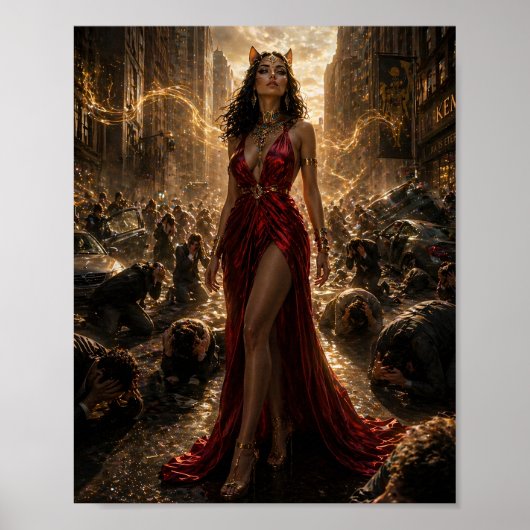 Kat- godin van invloed poster (Voorkant)