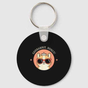 Kat - Godit, Donut! Sy Retro Kat Liefhebber Design Sleutelhanger