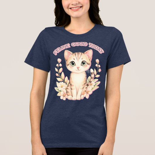 kat goed vandaag Tri-Blend shirt (Voorkant)