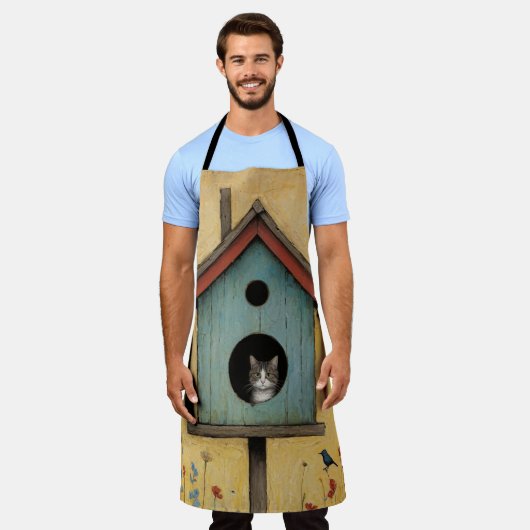 Kat goedgekeurd Vogelhuis! Schort (Gedragen)
