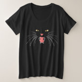 Kat Golden Eyes Plus-Grootte T-Shirt (Design voorkant)
