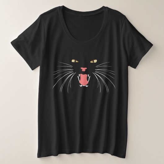 Kat Golden Eyes Plus-Grootte T-Shirt (Design voorkant)